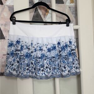 NWT Tommy Bahama Tropical Blue and White Skater Skirt size XL